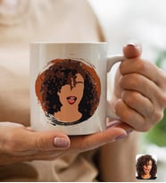 BK Gift Kişiye Özel Karikatür Portre Beyaz Kupa Bardak, Illustrasyon Portre, Arkadaşa Hediye, Sevgiliye Hediye