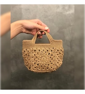 Motifli Mini Örgü El Çantası Motif Portföy Çanta Motifli Mini Clutch El Örgüsü Çanta