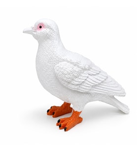 Canlı Boy Güvercin Biblo Polyester Dekoratif Heykel Hediyelik Ev Ofis Bahçe Dekoru 24 cm