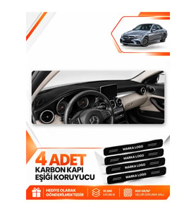 MERCEDES W205 C-CLASS (2018-2021) Uyumlu Ön Torpido Koruma Kılıfı Halısı - Siyah