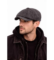 Valkyrie Unisex Siyah Balıksırtı Kasket Şapka Vintage İngiliz Stil 8 Dilimli Newsboy Cap