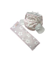 BEZHANE Baby Yıkanabilir Bebek Bezi Pembe Beyaz Yıldızlı (3kg-12kg)+1 Numara 7 katlı Emici Ped (Çok Renkli)