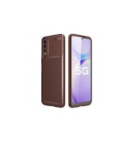 Vivo Y11s Kılıf Auto Focus Karbon Kapak - Kahverengi