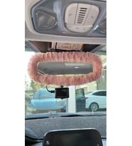 Peluş Dikiz Ayna Kılıfı Süs Pudra Pembe