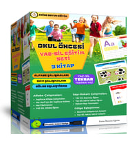 Okul Öncesi YAZ-SİL Eğitim Seti (3 Kitap-Alfabe-Sayılar-Gölge Eşleştirme)