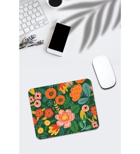 Renkli Çiçek Baskılı Kaymaz Tabanlı Mouse Pad