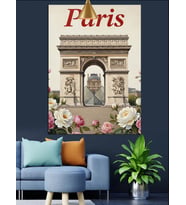 Pembe ve Bayaz Güller içinde Paris Dekoratif Kanvas - Mdf Ahşap Tablo