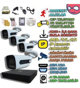 XM Pro Yapay Zeka Destekli 4 Kameralı Renkli Gece Görüş Güvenlik Çözümü