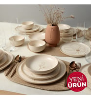 Keramika Taupe Bloom Nordıc Yemek Takımı 24 Parça 6 Kişilik 22519-20-28-29 (Çok Renkli)