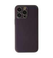Apple İphone 13 Pro Max Kılıf Coco Deri Silikon Kapak - Derin Mor