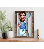 BK Gift Kişiye Özel Erkek Diş Hekimi Karikatürlü 3D Ahşap Tablo, Sevgiliye Hediye, Arkadaşa Hediye, Yıl Dönümü Hediyesi, Doğum Günü Hediyesi-1