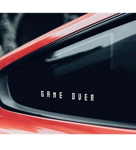 Game Over Kelebek Cam Araba Sticker 20 Cm 2 adet