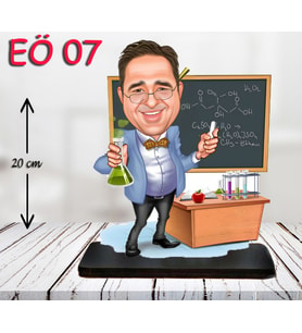 Kişiye Özel Ahşap Biblo - Erkek Öğretmen Karikatür Biblo - Öğretmen Biblo 7