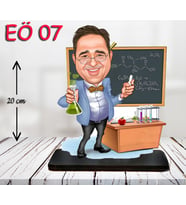 Kişiye Özel Ahşap Biblo - Erkek Öğretmen Karikatür Biblo - Öğretmen Biblo 7