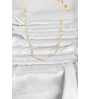 14K Gold Renk Lazer Zincirli 60 cm Kadın Kolye (CM) (Standart)