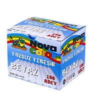 Nova Color 100lü Tozsuz Tebeşir Beyaz NC4112