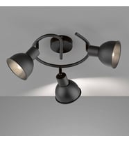Rsylight Retro Siyah Dekoratif Rustik 180 Derece Hareketli Modern Spor 3 Lü Avize