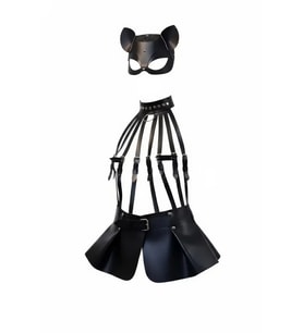 pilelistore Siyah Etek Deri Harness Detaylı Etek Zımbalı Mini Etek - Brf1313 (Taba)
