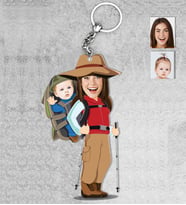 Kişiye Özel Aile Ahşap Anahtarlık-16