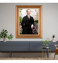 Altın Varaklı Çerçeveli Paspartulu Atatürk Tablo z4497 (Gold)