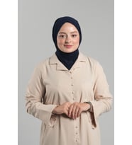 Lacivert Pratik Hazır Geçmeli Tesettür Eşarp Sandy Arkadan Çıtçıtlı Piliseli Hijab 2406_02