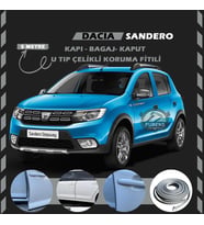 Dacia Sandero Oto Araç Kapı Koruma Fitili 5metre Parlak Gri Renk