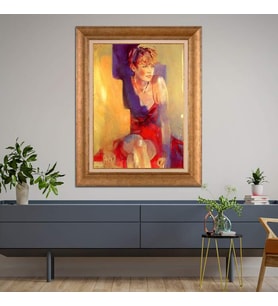 Altın Varaklı  Çerçeveli Paspartulu Tablo nd846 (Gold)