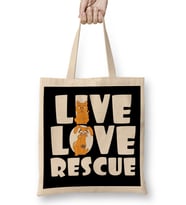 Live Love Rescue Retro Vintage Bez Çanta Uzun Saplı