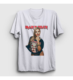 Presmono Unisex Beyaz Finger Metal Müzik Iron Maiden T-Shirt 497333tt (Beyaz)
