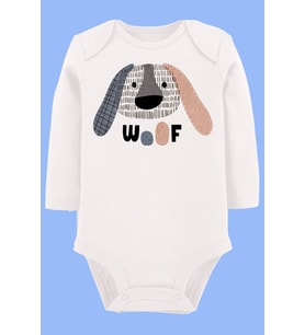 Organik Baskılı Pamuklu Unisex Bebek Body UZUNKOLE87