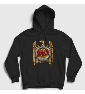 Presmono Unisex Siyah Gold Eagle Slayer Kapüşonlu Sweatshirt 111339tt