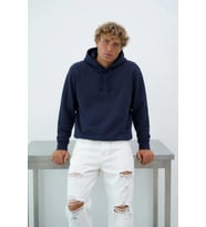 Erkek Kapüşonlu İçi Polarlı Lacivert Sweatshirt