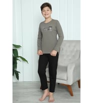 Erkek Çocuk Penye Pijama Takım Vizon