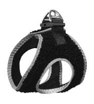 Üç Kilitli Kürklü Kedi Köpek Göğüs Tasması 24-28 cm XX-Small Siyah