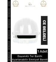 CE Belgeli Dayanıklı Ter Bantlı Ayarlanabilir Şantiye İnşaat İş Güvenliği Beyaz Emniyet Bareti