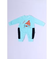 BEBEK KADİFE TULUM UZUN KOLLU ÇITÇITLI BASKILI D5 (Mavi)
