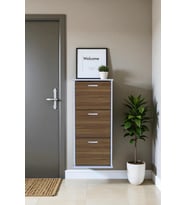 Eliusta Soren 3 Düşer Kapaklı 52 cm Ceviz Ayakkabılık 52x114x26 cm Asma 6 Bölmeli Ayakkabılık