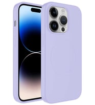 Apple iPhone 12 Pro Kılıf Magsafe Wireless Şarj Özellikli Pastel Renk Silikon Mat Kapak (Lila)