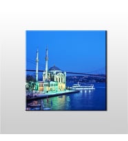 İstanbul Köprü Ve Camii Kanvas Tablo 180x180cm