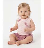 Bibaby Pink Flowers Şortlu Jakarlı Bebek Takımı - 2 li - Pembe