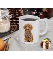 BK Gift Kişiye Özel Tam Boy Köpek Karikatürlü Beyaz Kupa Bardak-1