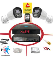 Bises 2 Kameralı Hareket Algılayan 5 MP Lens 4 Warm Led Gece Renkli Gösteren Güvenlik Kamerası Seti BS 2304W