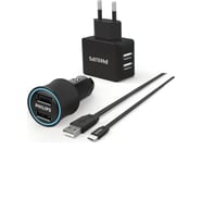 Philips Dlp2553Em Araç İçi Şarj Cihazı & Duvar Şarj Cihazı & Micro Usb Kablo Birarada Combo Ürün