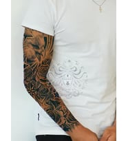 GZQB-035 YARI KALICI KARTAL YILDIZ VE GÜL DESEN KOL DÖVMESİ-TATTO