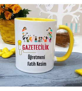 Gazetecilik Öğretmenine Özel Öğretmenler Günü Hediyesi Kişiye Özel Kupa Bardak