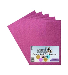 Pembe Simli Karton 50x70 5 Adet Artlantis Simli Karton Pembe 5 Adet 50*70
