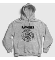 Presmono Unisex Gri Logo Ramones Kapüşonlu Sweatshirt 170087tt (Gri)