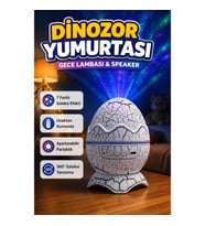Dinozor Yumurtası Projektör Gece Lambası – 7 Sis Efekti ve Kayan Yıldız Lazerli