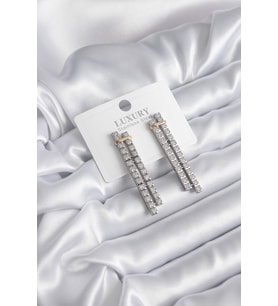 VIP Seri Zirkon Taşlı Su Yolu Kadın Küpe 5886 - SSSSSS7241-9199