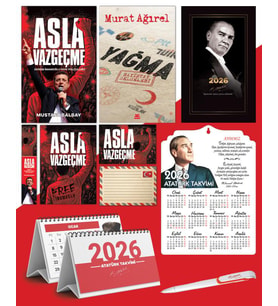 Asla Vazgeçme - Ayraç - Kartpostal - Poster - Yağma - Sayıştay Belgeleri -  2026 Ajanda Gazi Paşa - Ayyıldız Ahşap Duvar Takvimi - Masa Takvimi